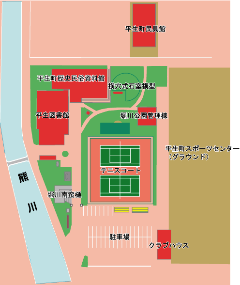 堀川公園周辺マップのイラスト